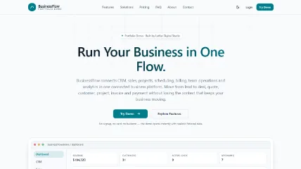BusinessFlow public landing page